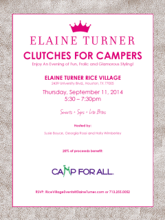 "Clutches for Campers" benefiting Camp For All