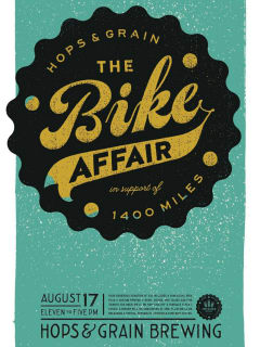 poster Hops & Grain The Bike Affair fundraiser 1400 Miles