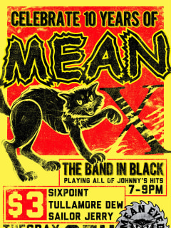 poster Mean Eyed Cat 10th Anniversary celebration