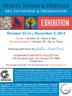 Community Artists' Collective art opening reception: "Hearts, Hands and Heritage: Art, Enterprise & Preservation"
