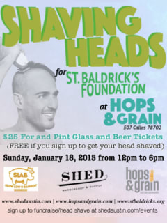 Hops & Grain_Shaving Heads for St. Baldrick's_SHED Barbershop_January 2015