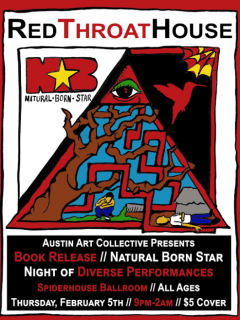 Red Throat House_Lakeem Wilson_Natural Born Star book release party_poster CROPPED_2015