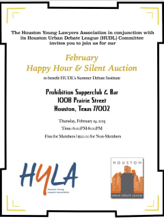 Houston Young Lawyers Association's February Happy Hour and Silent Auction