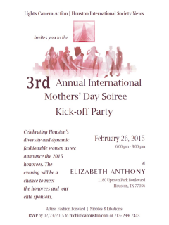 Third Annual International Mothers' Day Soiree Kick-off Party