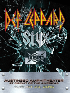 Def Leppard with Styx_Austin360 Amphitheater_poster_2015