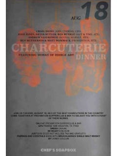 Prohibition Supperclub & Bar Cook's Soap Box - The Charcuterie Dinner