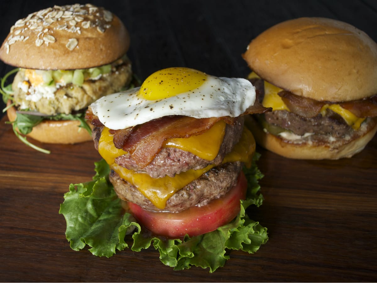 Trio of burgers