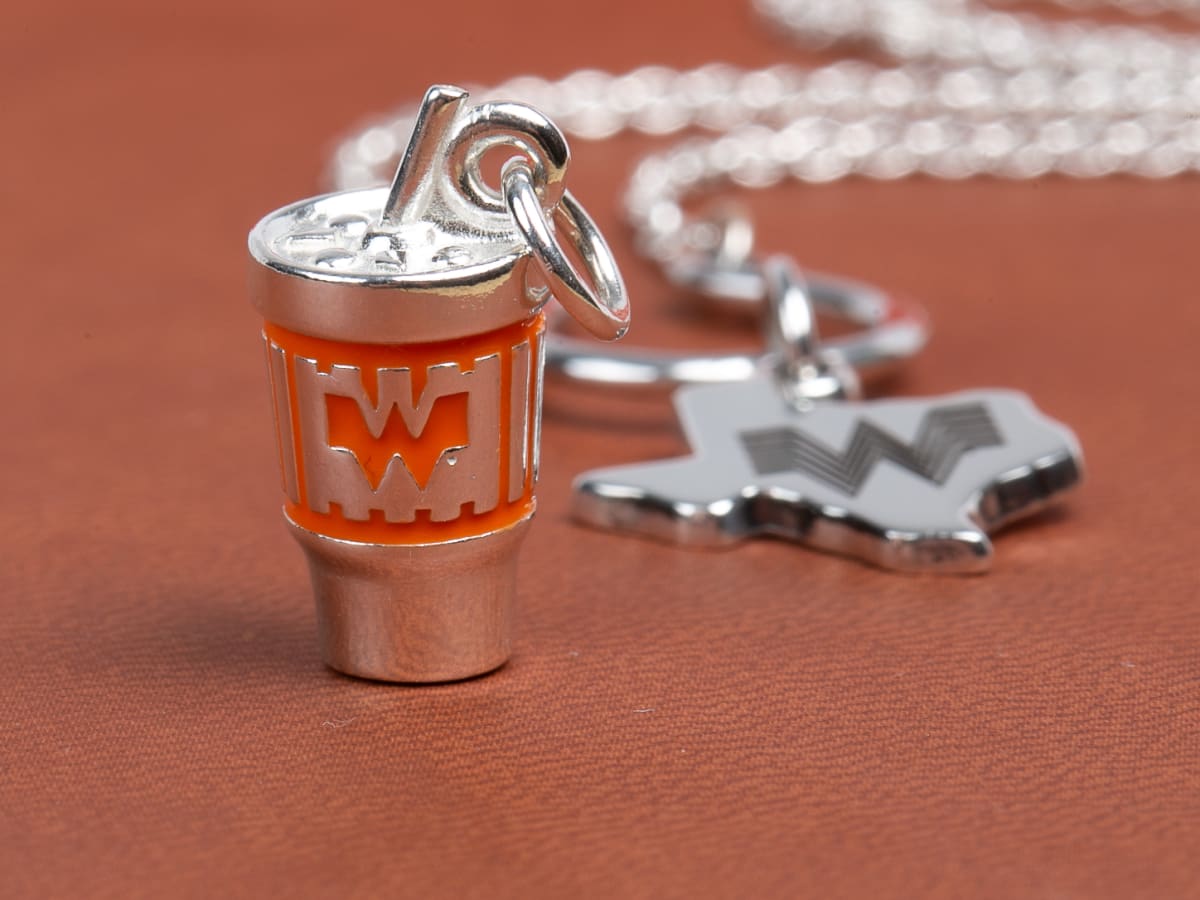 Whataburger James Avery cup and Texas charms