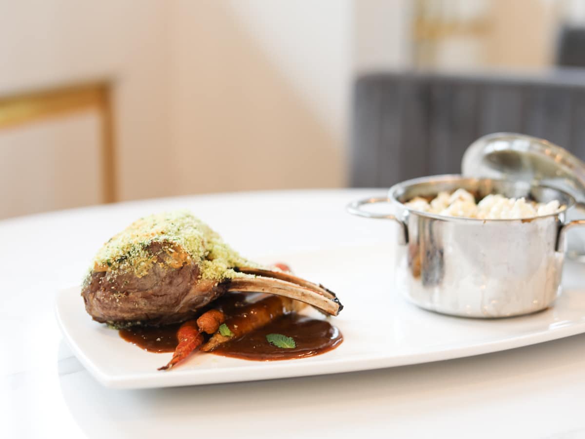 Bisou rack of lamb shepherd's pie