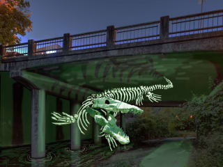 Waller Creek Show 2016 mosasaur Invisible and Absolute by Jules Buck Jones