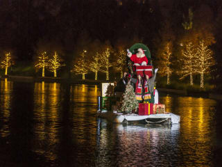 Santa on the Woodlands Waterway