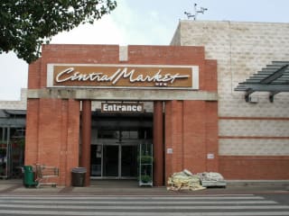Central Market store front on North Lamar in Austin, Texas.