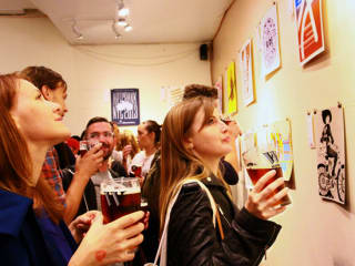 attendants at ARTCRANK art show at Fair Market