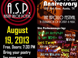 Austin Salon Poetic presents Apollo Festival flyer