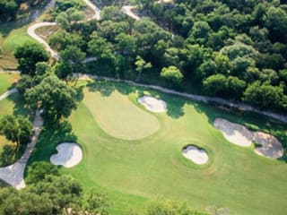 aerial shot of golf course at Twin Creeks Country Club in Cedar Park