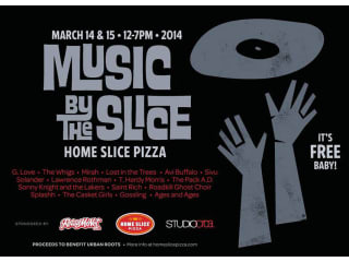 Music by the Slice 2014 poster at Home Slice Pizza