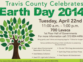 flyer for Travis County Earth Day Celebration 2014