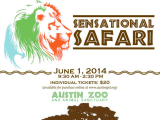 poster for Sensation Safari at Austin Zoo and Animal Sanctuary
