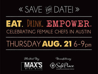 poster for 2014 Eat.Drink.Empower for MAX's Wine Dive austin
