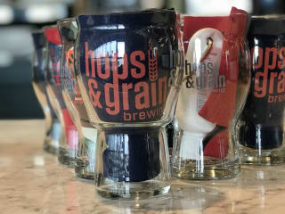 Hops & Grain pint glass
