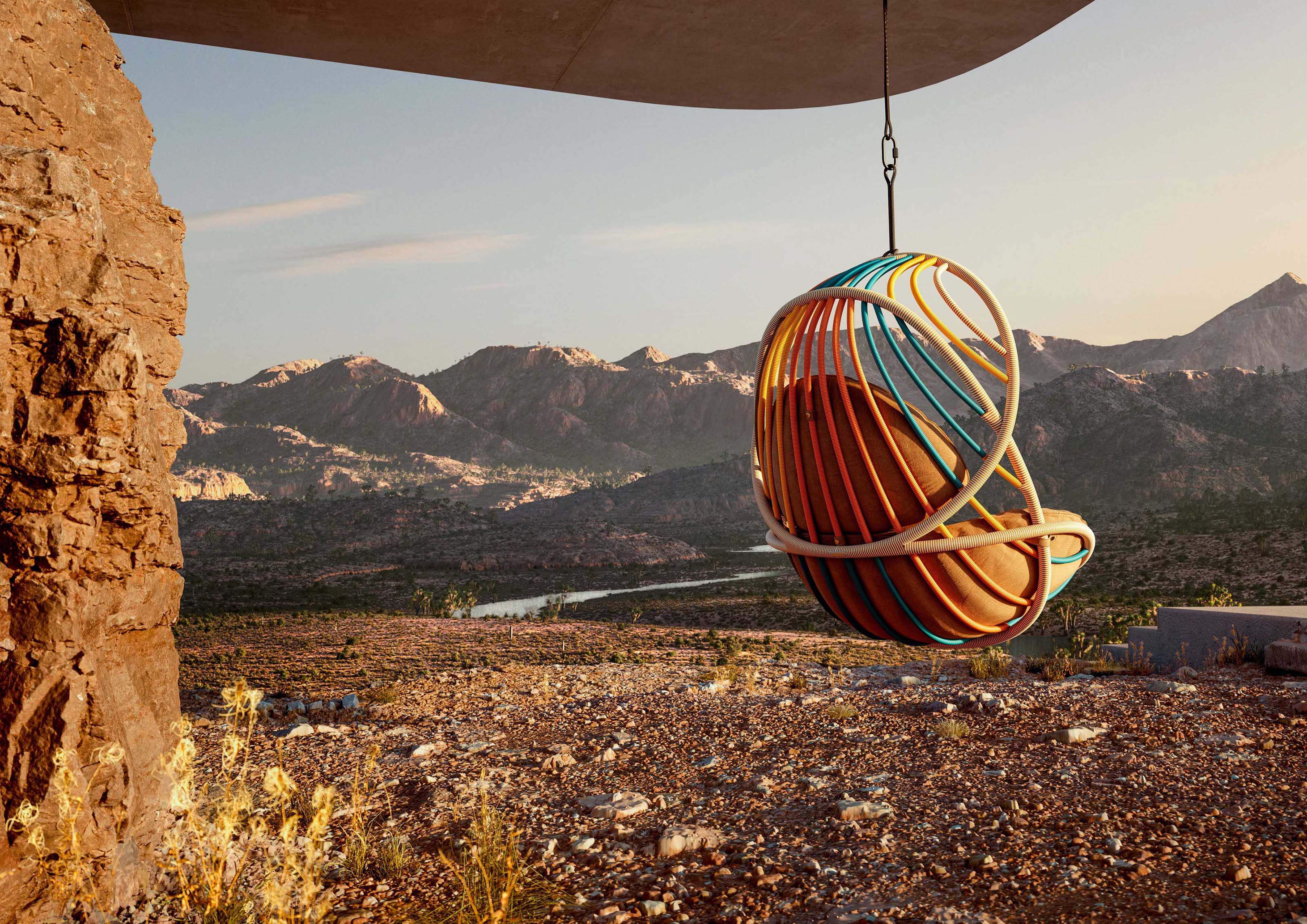 DEDON KIDA Colorful Hanging Lounge Seating CurranOUTDOOR