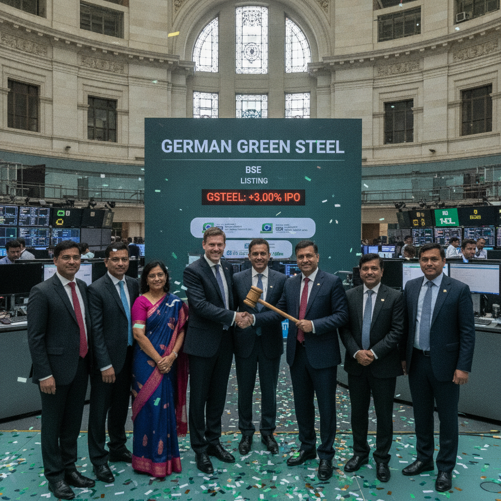 German Green Steel shares list at 3% premium over IPO price on BSE