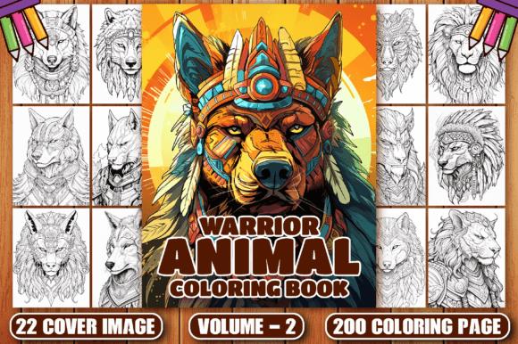 Warrior Animal Coloring Book Cover with Wolf Design