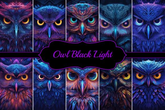 Owl Black Light Neon Coloring Designs