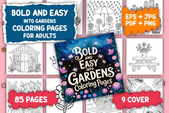 Bold & Easy Gardens Coloring Book Cover