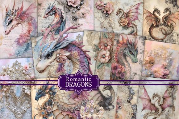Romantic Dragon Junk Journal Pages Collage