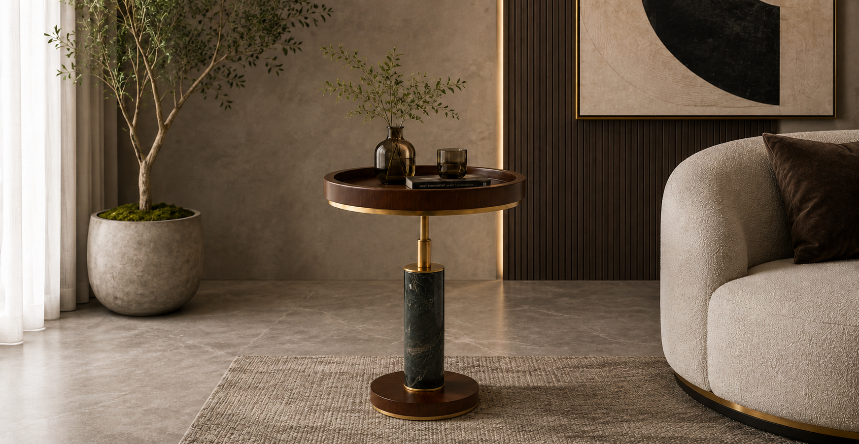 AURELIA Marble Pedestal Table