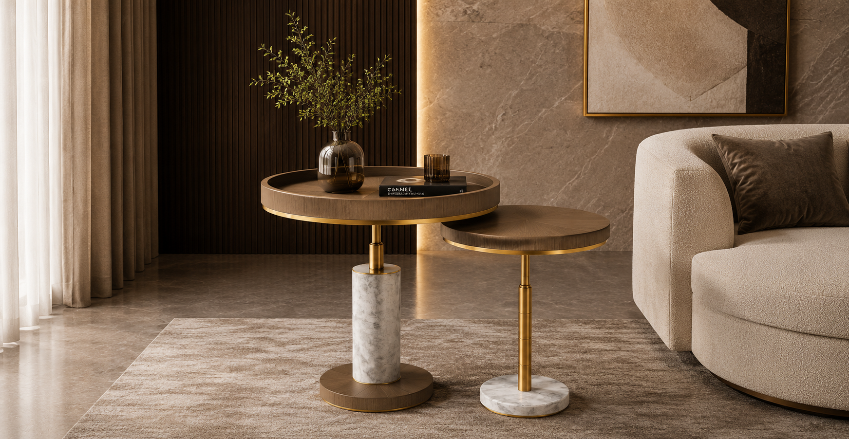 Aurelia Noir Nesting Table