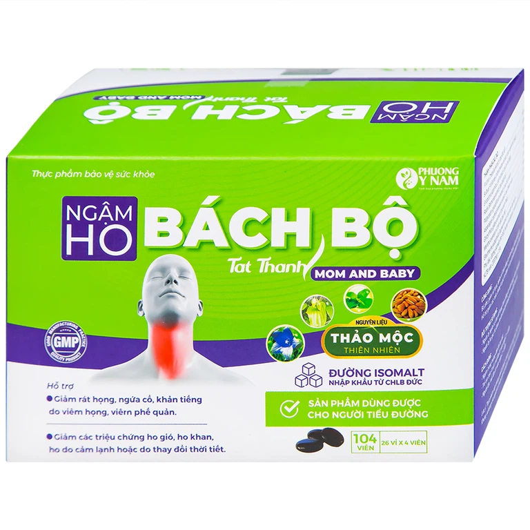 Kẹo Ngậm Ho Bách Bộ Mom and Baby Tất Thành (26 vỉ x 4 viên)