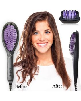 Hair straightener brush