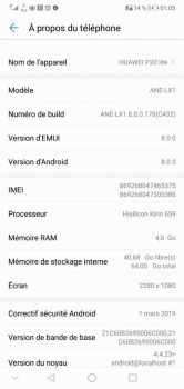 A vendre telephone huawei p20 lite