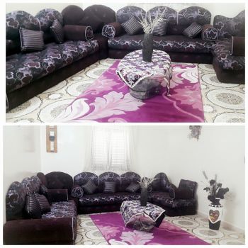Salon U avec tapis