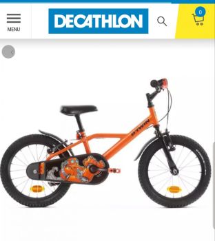 Velo 16" enfant 4 à 8 ans