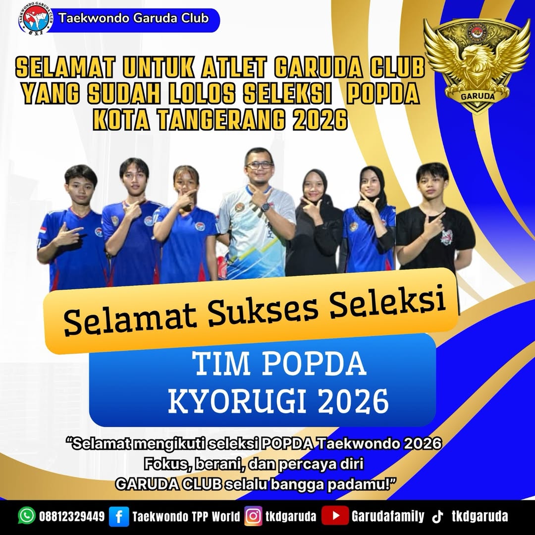 Selamat Atlet Garuda Club  Lolos Seleksi Popda Kota Tangerang
