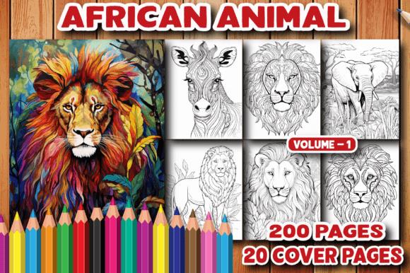 African Animal Coloring Book Cover