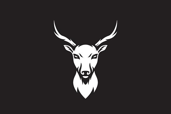 Modern deer logo coloring page