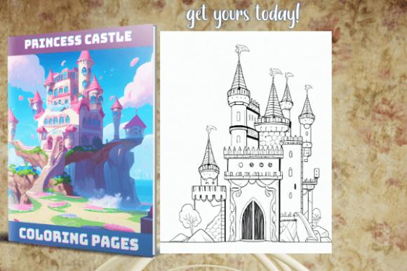 Princess Castle Coloring Book Cover and Page Preview