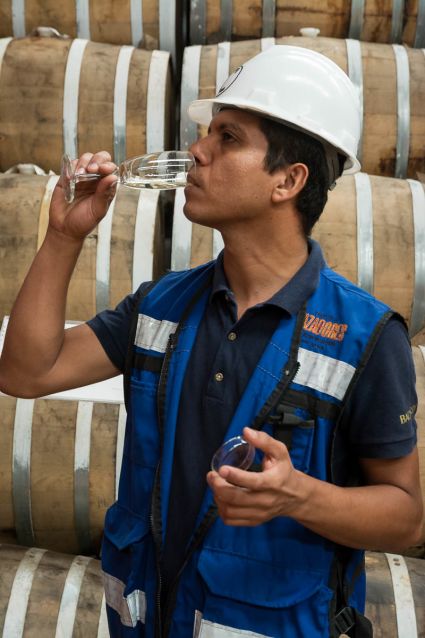Jesús Reza, master tequilero of Tequila Cazadores, in the distillery's aging room in Arandas, Jalisco