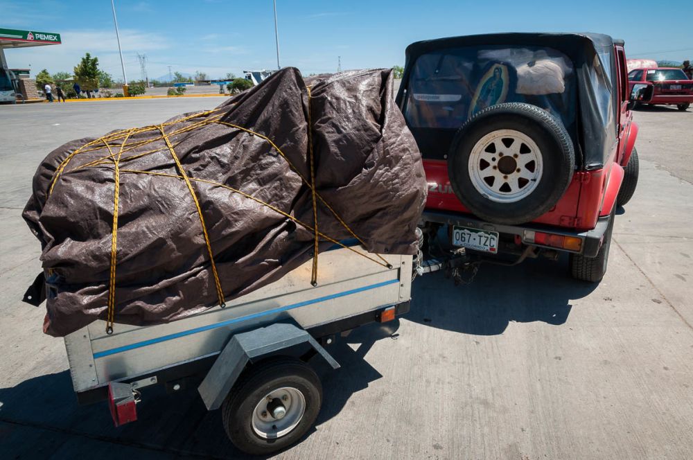 On the road moving to Mexico in a Suzuki Samurai.