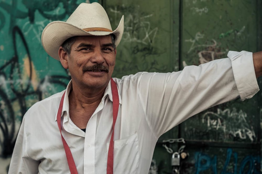 Musician in Guadalajara, Mexico, before performing on a Saturday night.