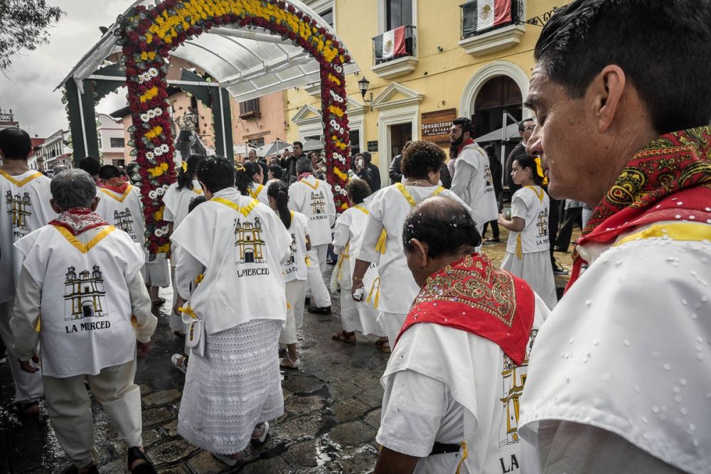 Participants in the Fiesta de la Virgen de Merced in San Cristóbal de las Casas, Chiapas, Mexico.