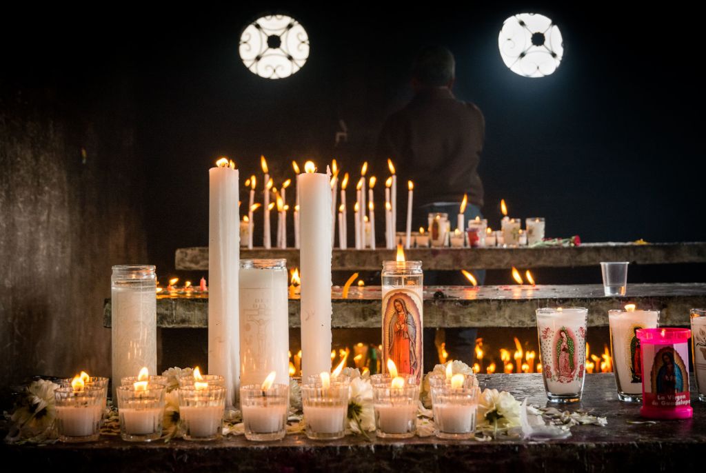 Prayer Candles in the Church La Merced