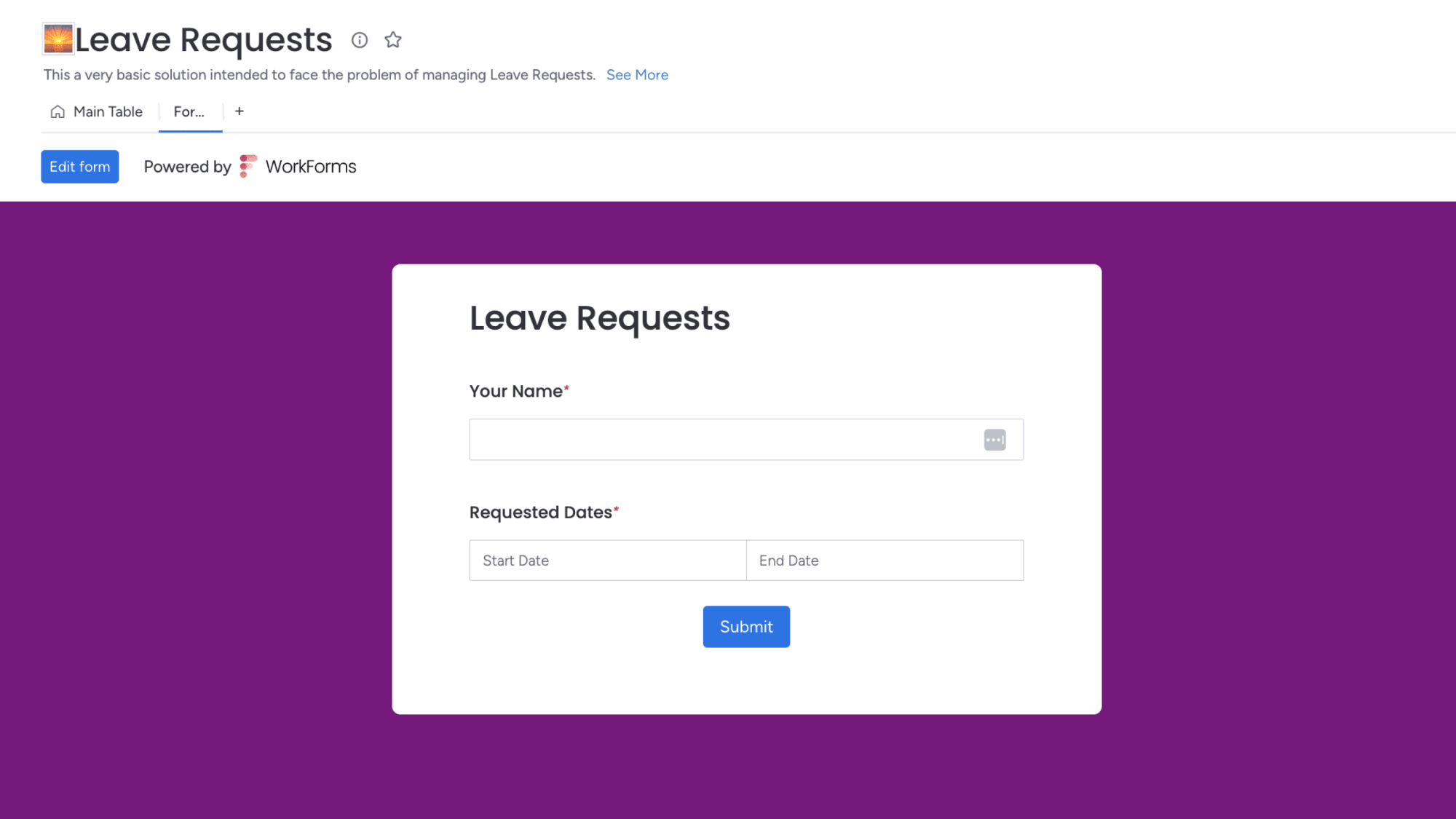 Leave Request Form