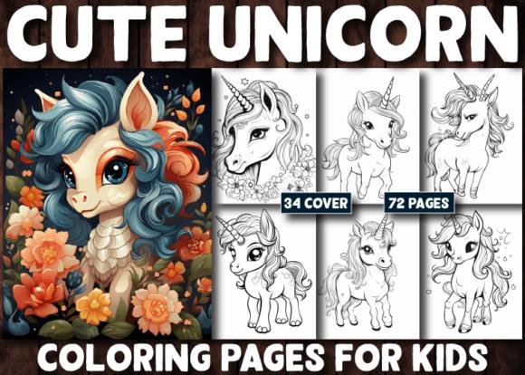 Cute Unicorn Coloring Pages for Kids Cover
