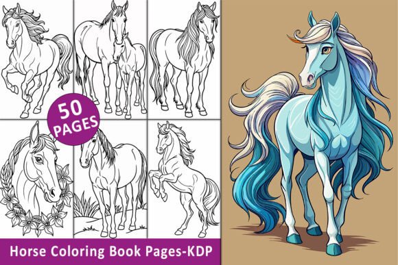 Horse Coloring Book Cover
