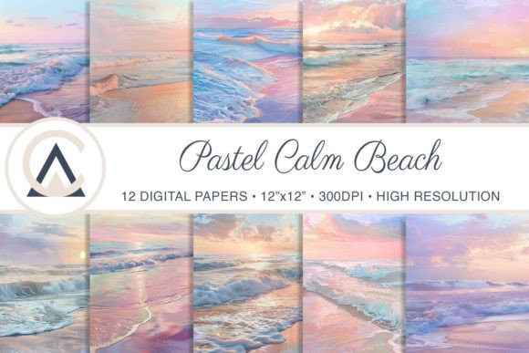 Watercolor Beach Calm Pastel Backgrounds